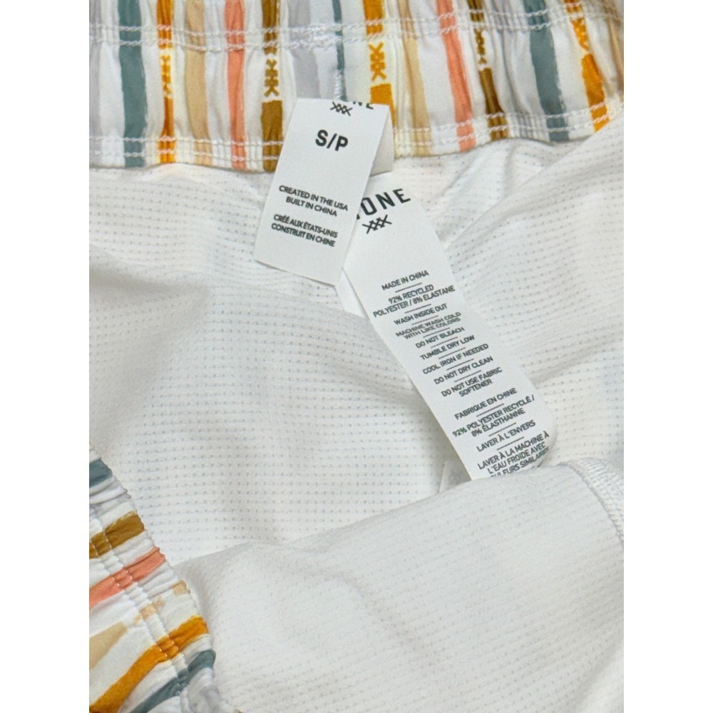 Rhone R&R Trunk 7.5" Swim Shorts Mens Small Cross Stitch Stripe New 101821-968-S - Picture 3 of 4
